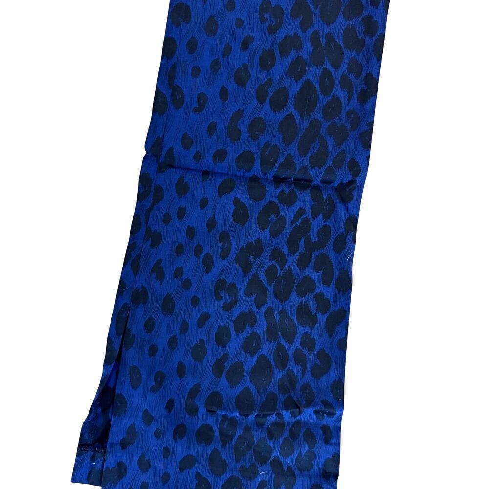 AMAZING Guess Collection Y2K VTG Navy Black Animal Print Silk Pants Women's Sz 2 - Picture 2 of 5
